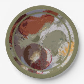 抽象芸術果物モチーフ ペーパープレート (正面)