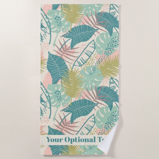 抽象芸術柄カスタム文字ビーチタオル ビーチタオル (正面)