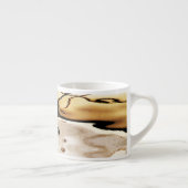 抽象芸術柄ブルー、タン、ブラックのエスプレッソカップ エスプレッソカップ (右)