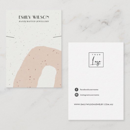 抽象芸術桃セラミックネックレスブレスレットディスプレイ 名刺 (正面/裏面)