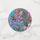 抽象芸術桃、ピンクグリーン、アクアガーデンの葉 コンフェッティ (スモール正面)