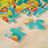 抽象芸術桜春さくらんぼブロッサムフローラ ジグソーパズル (側面)