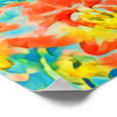 抽象芸術桜春さくらんぼブロッサムフローラ ポスター (角)