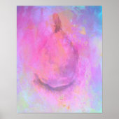 抽象芸術梨の果実がピンク色で生き残る ポスター (正面)