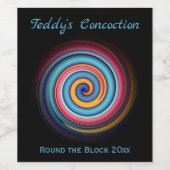 抽象芸術棒つきキャンデー ワインラベル (シングルラベル)