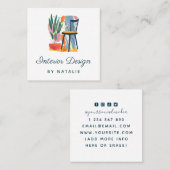 抽象芸術椅子家具ホームインテリア設計者 スクエア名刺 (正面/裏面)