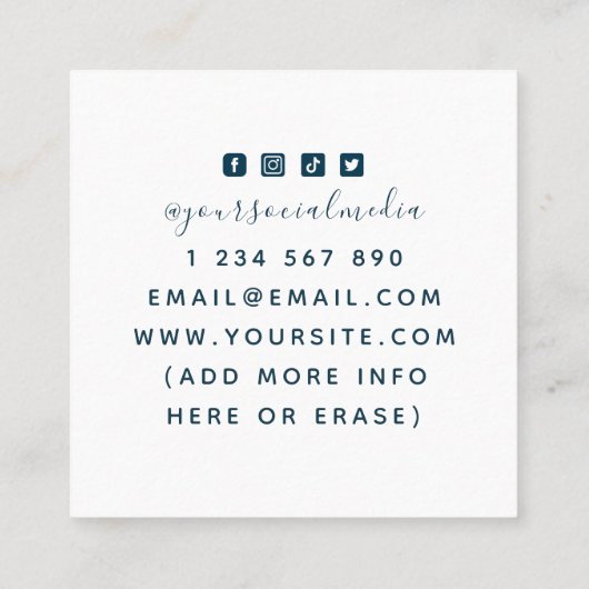 抽象芸術椅子家具ホームインテリア設計者 スクエア名刺 (裏面)