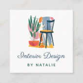 抽象芸術椅子家具ホームインテリア設計者 スクエア名刺 (正面)