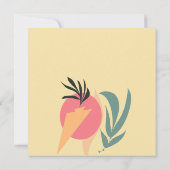 抽象芸術植物のイラストレーションの形状ピンク黄色 (裏面)