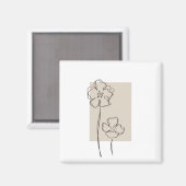 抽象芸術植物アートデザイン マグネット (正面/裏面)