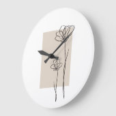 抽象芸術植物アートデザイン ラージ壁時計 (傾斜)