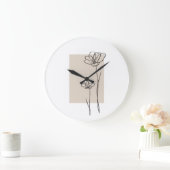 抽象芸術植物アートデザイン ラージ壁時計 (ホーム)