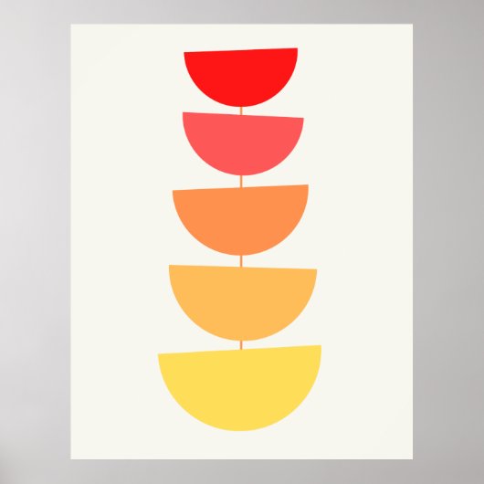 抽象芸術植物プリント ポスター (正面)