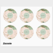 抽象芸術植物ユーカリモノグラモダンム ラウンドシール (シート)