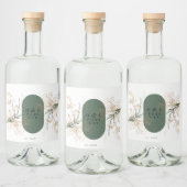 抽象芸術植物ユーカリモノグラモダンム リキュールボトルラベル (ボトル)