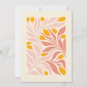 抽象芸術植物性フローラモノグラム&名前 ノートカード (裏面)