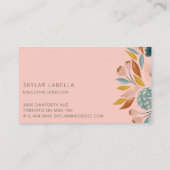 抽象芸術植物性フローラ&リーフオイル塗装 名刺 (裏面)