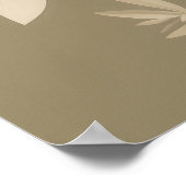 抽象芸術植物性ベージュの花 ポスター (角)