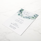 抽象芸術植物性ユーカリ葉箔招待状 箔招待状 (回転した状態)
