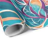 抽象芸術植物性熱帯植物デザイナー向け贈り物 ラッピングペーパー (ロールコーナー)