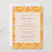 抽象芸術植物果実黄色ブライダルシャワー 招待状 (正面)