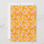 抽象芸術植物果実黄色ブライダルシャワー 招待状 (裏面)