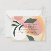 抽象芸術植物植物サンキューノートカード ノートカード (裏面)