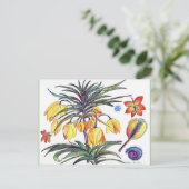 抽象芸術植物花スケッチポストカード ポストカード (スタンド正面)