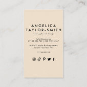 抽象芸術植物花&アーチソーシャルメディア 名刺 (裏面)