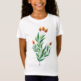 抽象芸術植物芸術春工場 Tシャツ