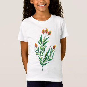 抽象芸術植物芸術春工場 Tシャツ