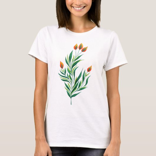 抽象芸術植物芸術春工場 Tシャツ (正面)