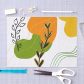 抽象芸術植物葉 薄葉紙 (クラフト)