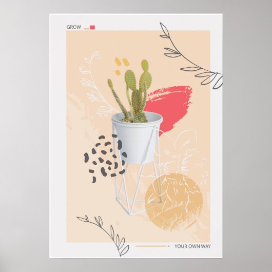 抽象芸術植物 ポスター (正面)