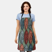 抽象芸術楕円  エプロン (着用した状態)