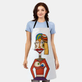 抽象芸術構成，モダン芸術 エプロン (着用した状態)