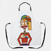 抽象芸術構成，モダン芸術 エプロン (正面)