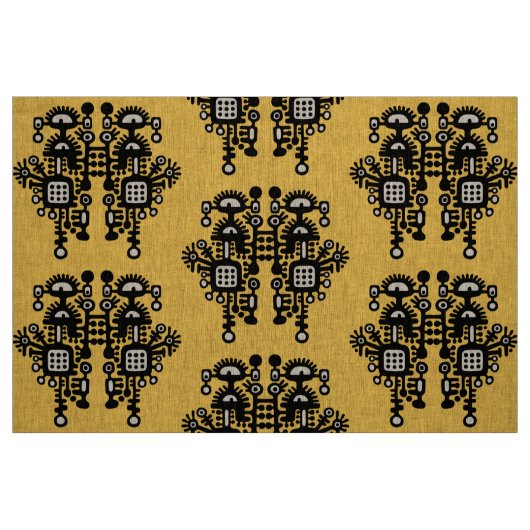 抽象芸術構造パターン – 白黒 ファブリック (ファットクウォーター)