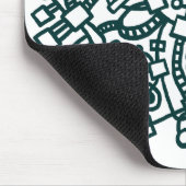 抽象芸術構造 – 濃い緑(白) マウスパッド (コーナー)