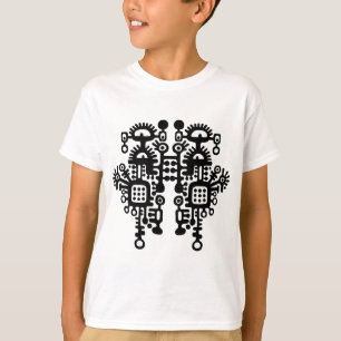 抽象芸術構造 – 白黒 Tシャツ