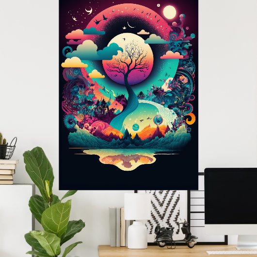 抽象芸術模様のポスター ポスター (ホームオフィス)