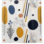 抽象芸術模様ボホカラフルシンプルオレンジベージュ シャワーカーテン (正面)