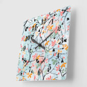 抽象芸術模様 スクエア壁時計 (傾斜)