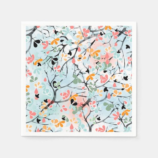 抽象芸術模様 スタンダードカクテルナプキン (正面)