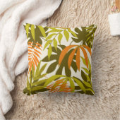 抽象芸術模様(熱帯葉) クッション (ブランケット)