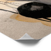 抽象芸術模様（赤）花背景 ポスター (角)