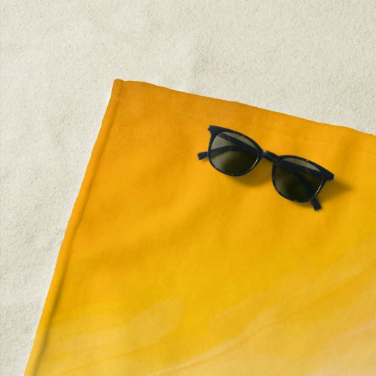 抽象芸術横向きブルーイエローブラウン ビーチタオル (インサイチュ)