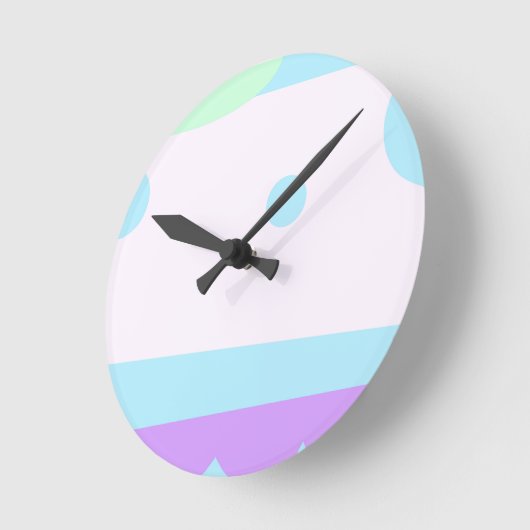 抽象芸術横置き(3 Moonsの壁掛け時計付き) ラウンド壁時計 (傾斜)