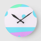 抽象芸術横置き(3 Moonsの壁掛け時計付き) ラウンド壁時計 (正面)