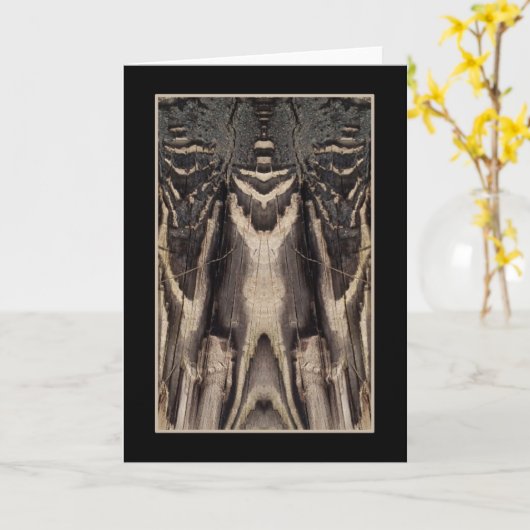 抽象芸術樹皮デザイン カード (黄色い花)